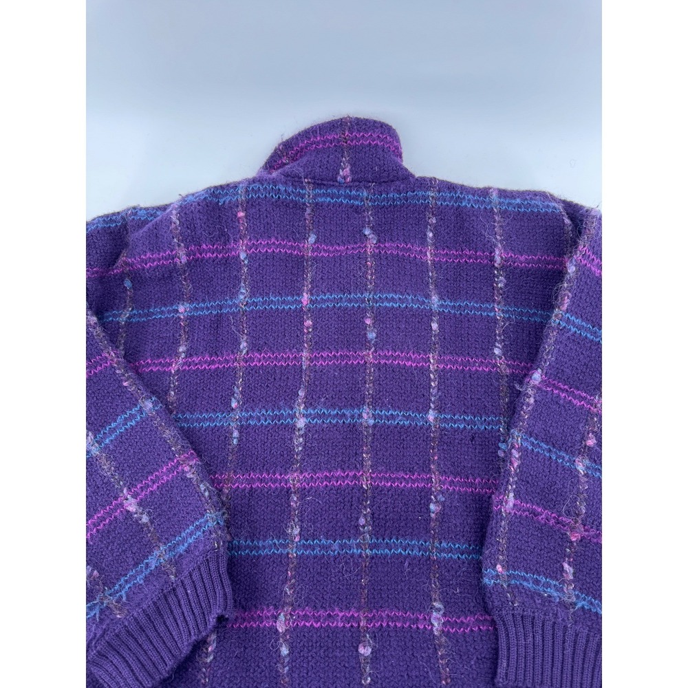 VTG Country Sophisticates Pendleton Plaid Wool Blend‎ Grandma Retro Cardigan - Picture 3 of 13